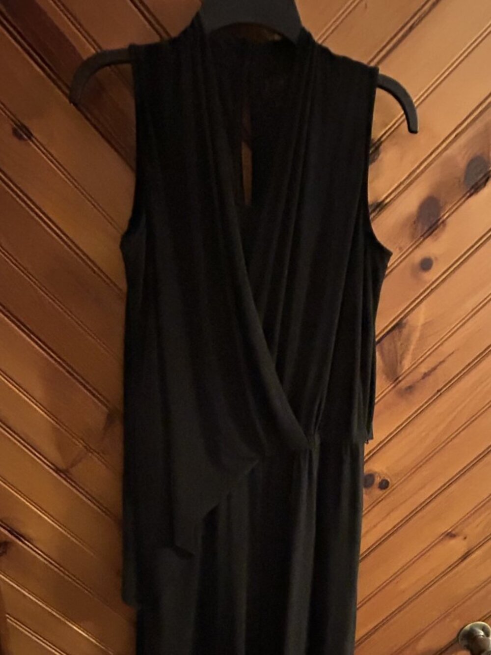 Iman Black Sleeveless Jumpsuit, Size S